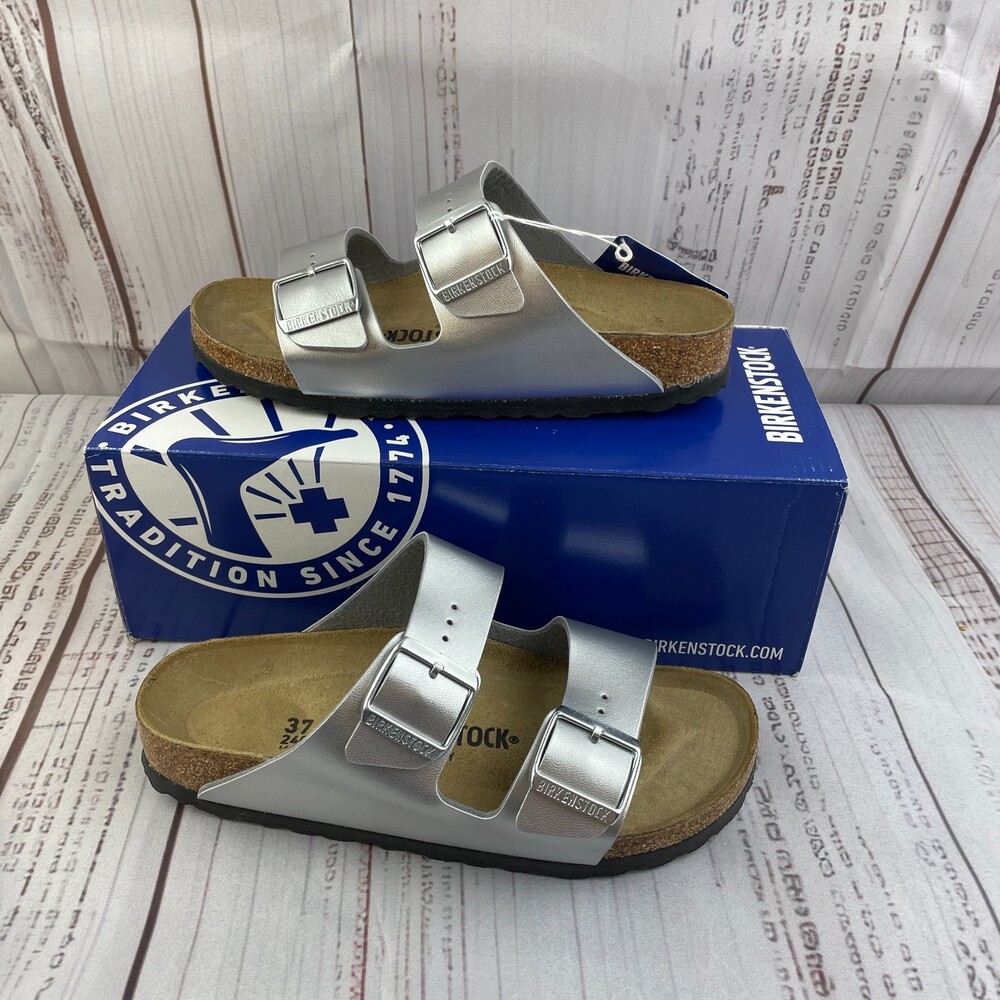 Birkenstock Arizona Women's 6 US Narrow Fit 37 EU Sandals Silver